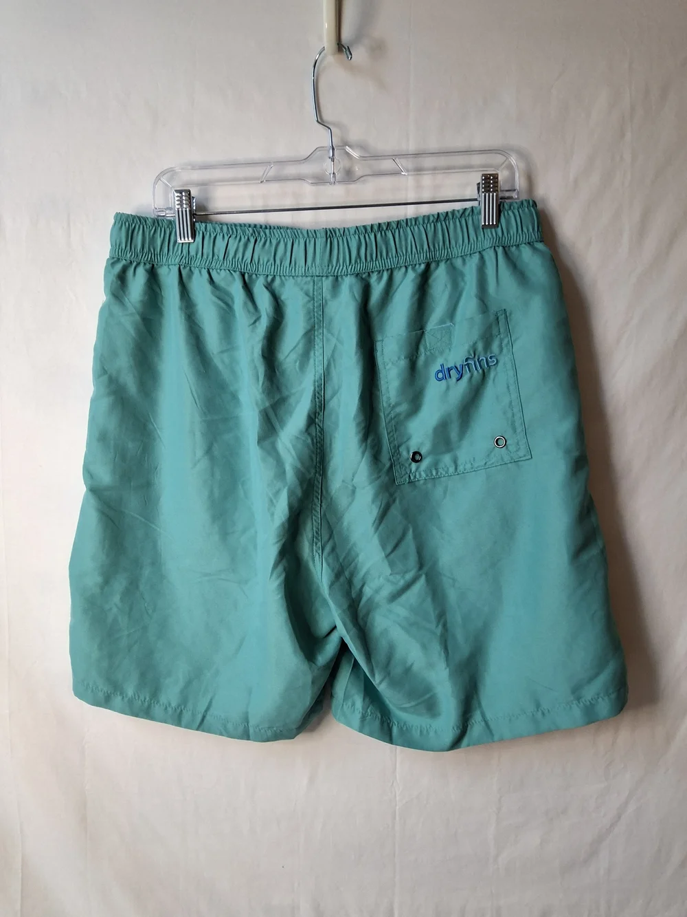 Men's Teal Swim Trunks with Yellow‎ Drawstring